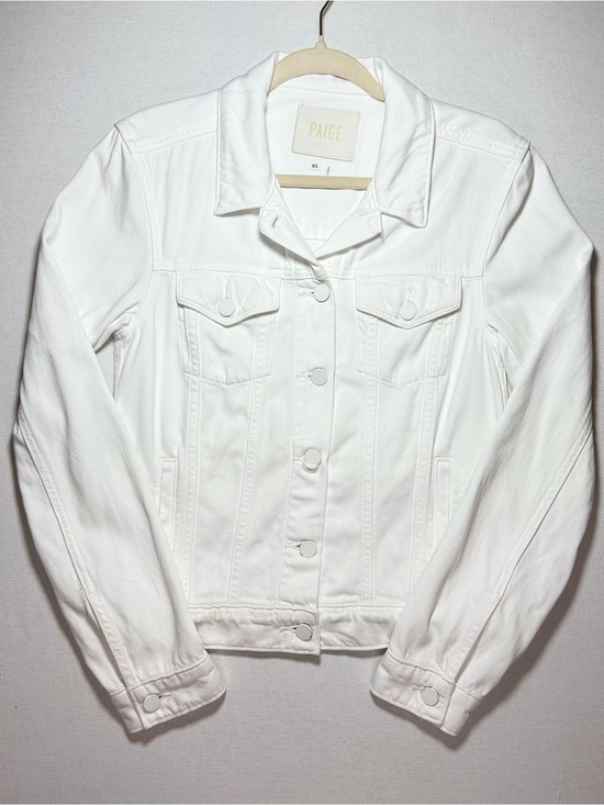 PAIGE Jackets & Blazers - PAIGE White Denim Trucker Jacket